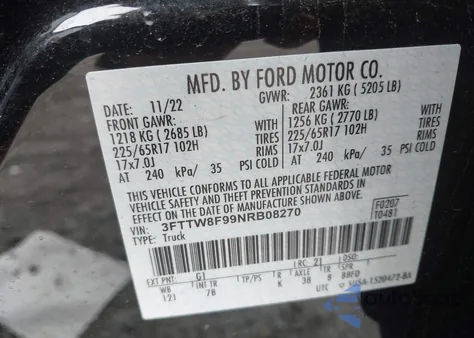 2022 Ford Maverick Xlt z USA, uszkodzony, nr VIN 3FTTW8F99NRB08270